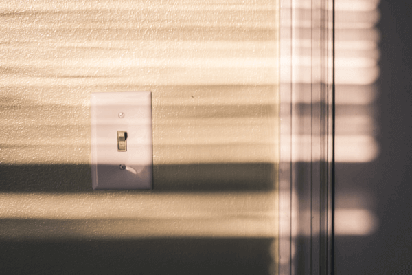 A light switch on a wall